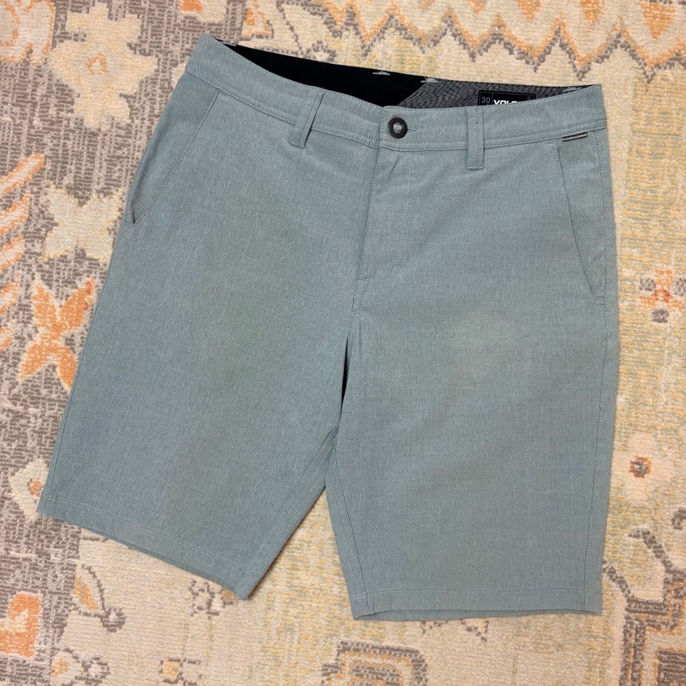 Volcom Frickin SNT Static Hybrid Shorts Mens 30 Sage Green Heathered Walkshorts